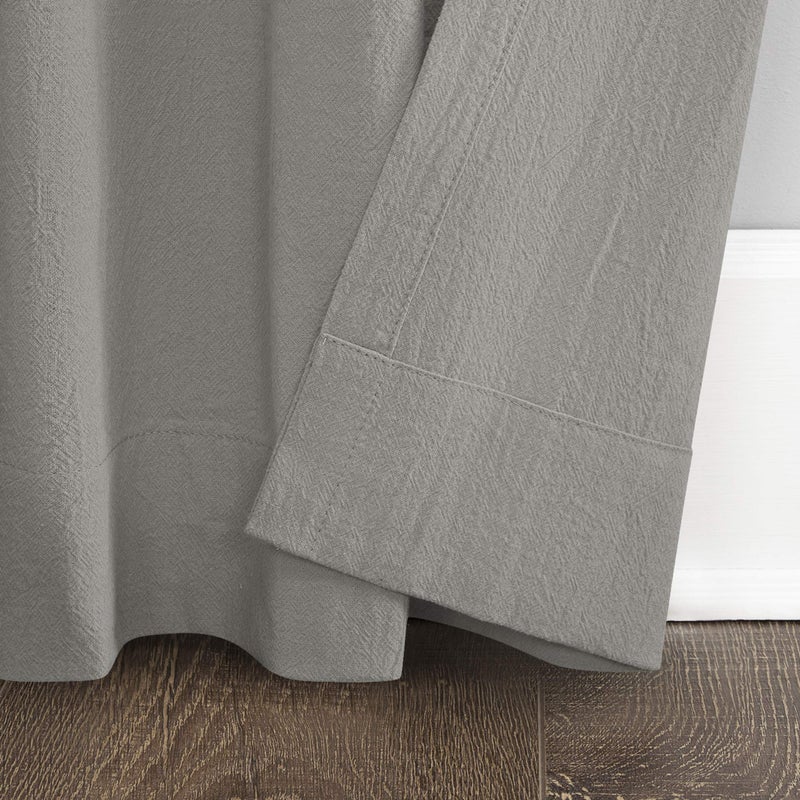 Archaeo Washed Cotton Twist Tab Curtain, 52" x 84", Silver Gray - Image 4